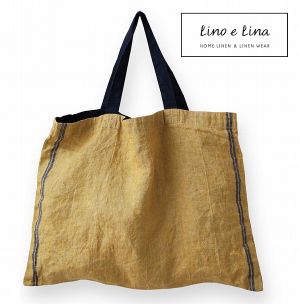 バッグ デュオ イエロー B202 リーノエリーナ Lino e Lina  リネン リネン100％ 麻 無地 布 ナチュラル おしゃれ 北欧 トートバッグ 手提げバッグ かばん バッグ の通販は 5,060円