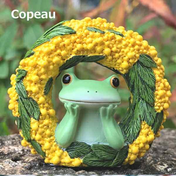 コポー ミモザリースとカエル Copeau 花 ミモザ みもざ リース 春 雑貨 置き物 置物 オブジェ ガーデン雑貨 インテリア雑貨 小物 の通販はau Pay マーケット メルシープレゼント雑貨屋