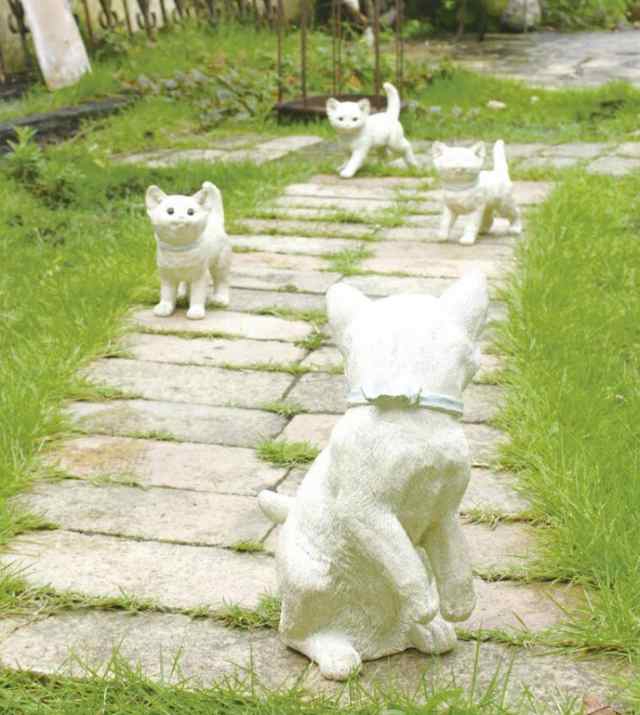 ガーデンオーナメント ファミリーキャット 4匹セット 猫 ねこ ネコ cat キャット ガーデンマスコット ガーデニング 置き物 オブジェ オ｜au  PAY マーケット