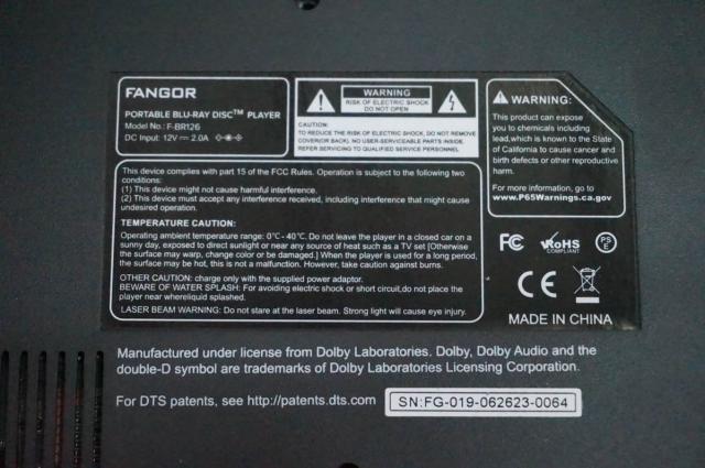 【中古】FANGOR 12型 ポータブルブルーレイプレーヤー F-BR126_4