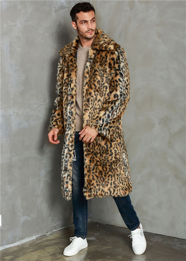 毛皮コート ファーコート メンズ アウター ロングコート ロング丈 豹柄 ヒョウ柄 ファー フェイクファー 格好良い かっこいいの通販はau Pay マーケット 協和屋