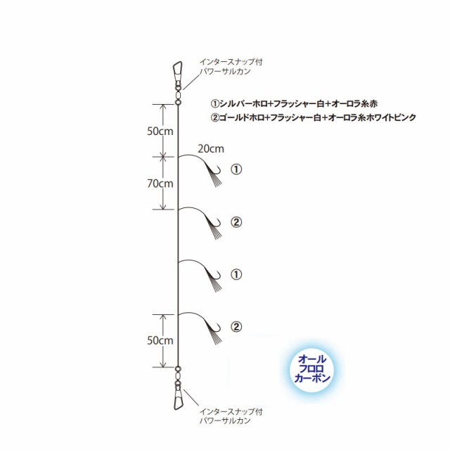 船匠 落し込みサビキロングハリス 13-18 /船釣り おとしこみ アンダーベイト 仕掛け 落し込みサビキ 白フラッシャー ハリス20cm  【釣の通販はau PAY マーケット - 釣具のFTO フィッシングタックルオンライン