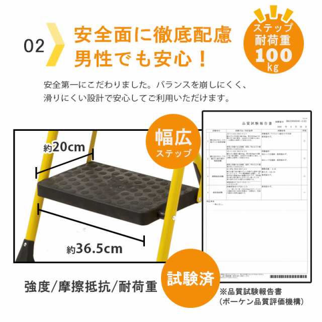 脚立 3段 はしご　トレー付き 幅広 ステップ台 家庭用 取っ手 仮置きテーブル DIY 大掃除 片付け 折りたたみ式 はしご 踏み台 コンパクト 滑り止め 翌日配送の通販は