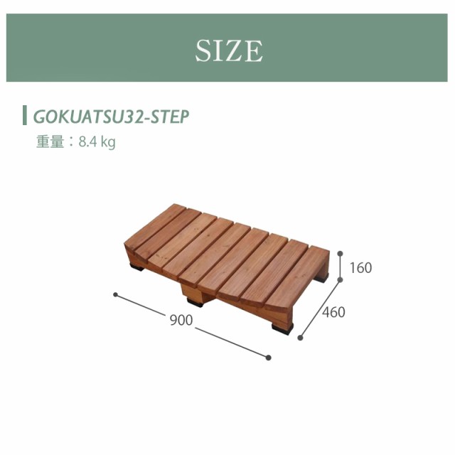 ウッドデッキ ウッドステップ 2×4材 天然木 極厚 天板 テラス 縁台