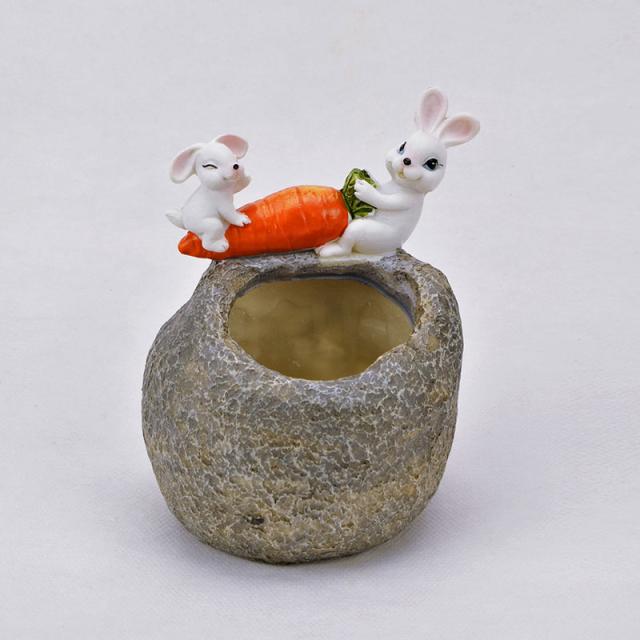 うさぎ インテリアポット 鉢カバー 動物 うさぎと池 プランター 植木鉢 ナチュラル おしゃれ ガーデニング 置物 オブジェの通販はau Pay マーケット ダントツonline