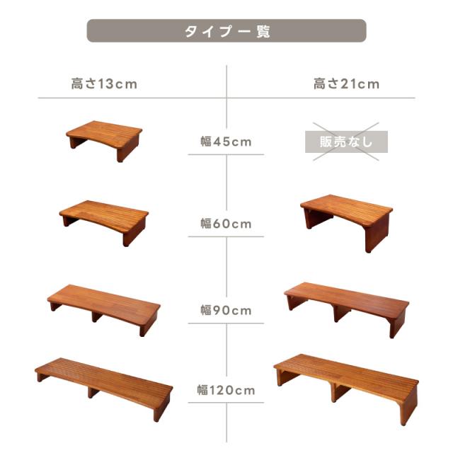 玄関台 120×21 天然木製 踏み台 ステップ 靴収納 玄関収納 滑り止め付 低め 段差 補助 介護 高級感 玄関ステップ 下駄箱   シューズラック 靴箱 オープン 木目模様 幅120cmタイプ 翌日配送_12
