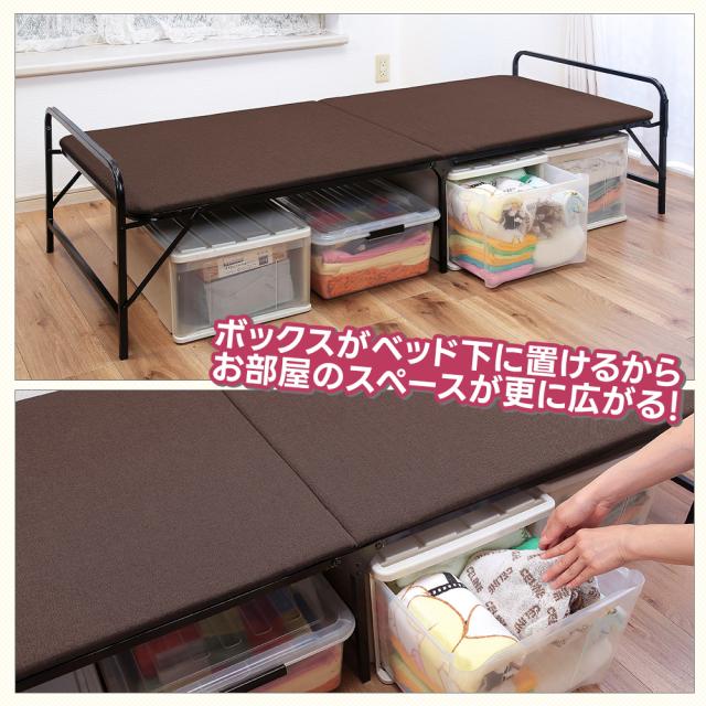 折りたたみベッド セミシングル シンプル コンパクト 一人暮らし 省スペース 寝具 布団 ベッド ワンルーム_2