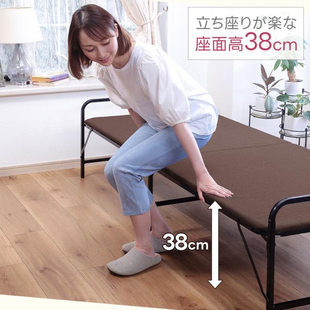 折りたたみベッド セミシングル シンプル コンパクト 一人暮らし 省スペース 寝具 布団 ベッド ワンルーム_3