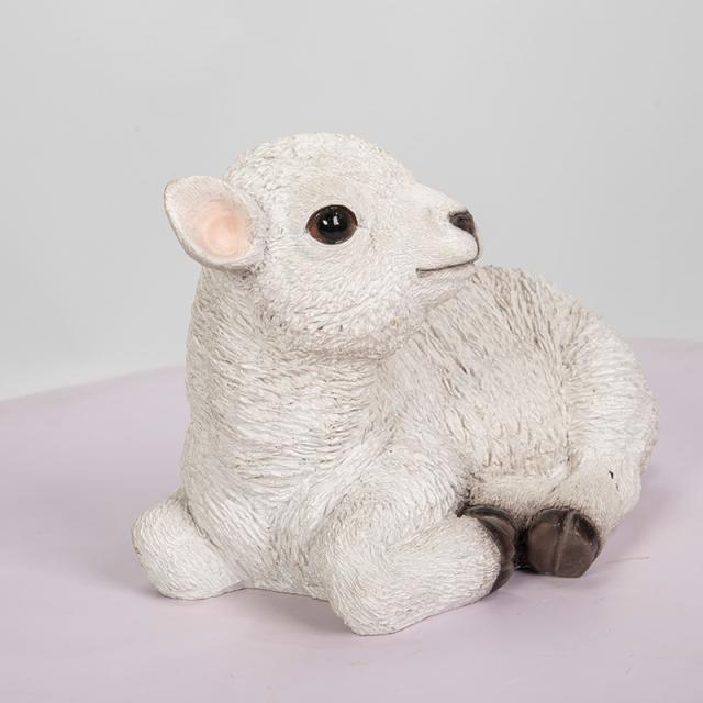 寝そべった子羊 子羊 羊 ひつじ オーナメント ガーデン