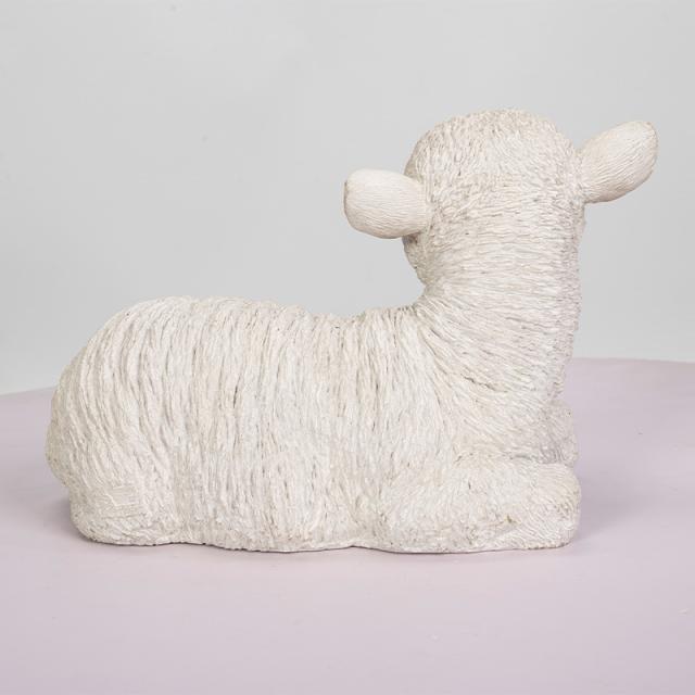 寝そべった子羊 子羊 羊 ひつじ オーナメント ガーデンオーナメント