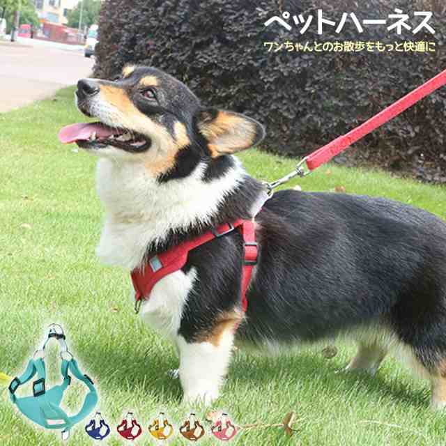 ハーネス リード セット 全6色 中型犬 小型犬 胴輪 フロントレンジ 反射 ハーネス 犬 ドッグリード 散歩 リフレクター お出かけ Up 023の通販はau Pay マーケット サンアール