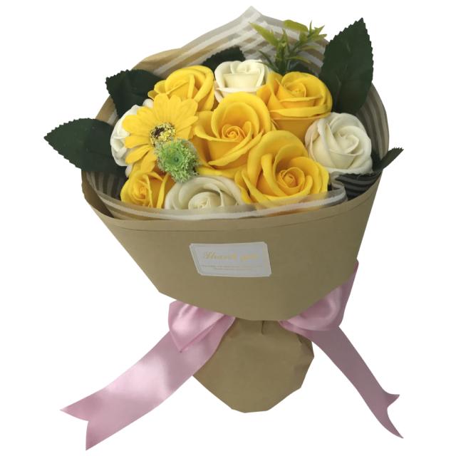 ソープフラワー 花束 Led ライト 付き 光る ブーケ アレンジメント ボックス ひまわり 向日葵 ヒマワリ フラワーソープ 花 造花 送料無料の通販はau Pay マーケット サンアール