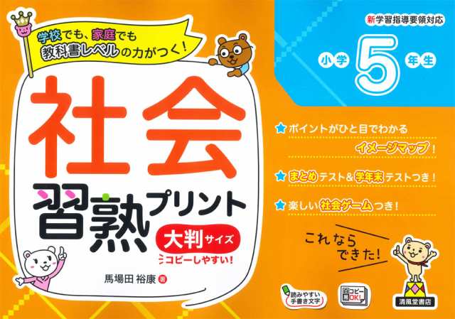 社会習熟プリント 小学5年生 大判サイズの通販はau Pay マーケット 学参ドットコム