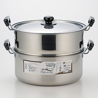 ヨシカワ　蒸しもの鍋　満菜　二段蒸し器30cm　SH9868の通販は 10,901円