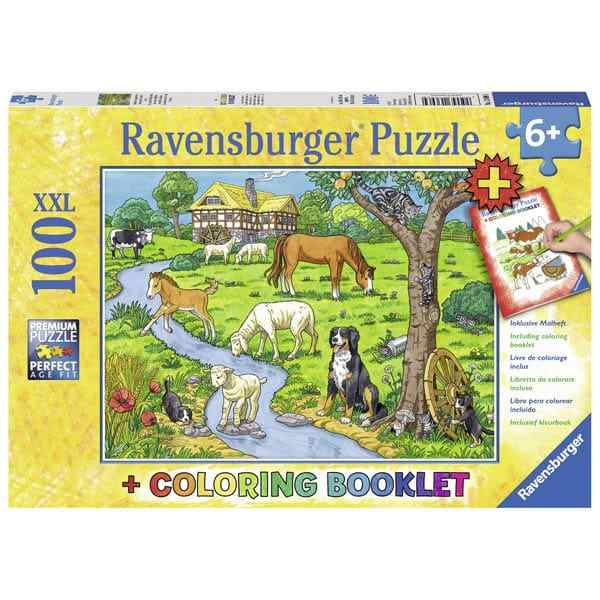 Ravensburger ラベンスバーガー パズル 牧場の動物たち （ぬりえ付き