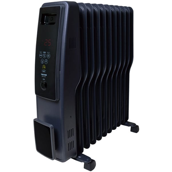 テクノス　オイルヒーター　11枚フィン　デジタル表示　黒　艶消し　TOH-D1102K