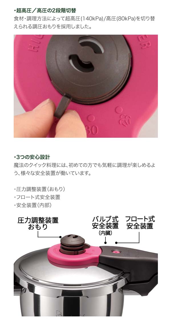 ワンダーシェフ 魔法のクイック料理 ZQシリーズ 両手圧力鍋 5.5L ワンダーシェフ 魔法のクイック料理 ZQシリーズ 両手圧力鍋 5.5L