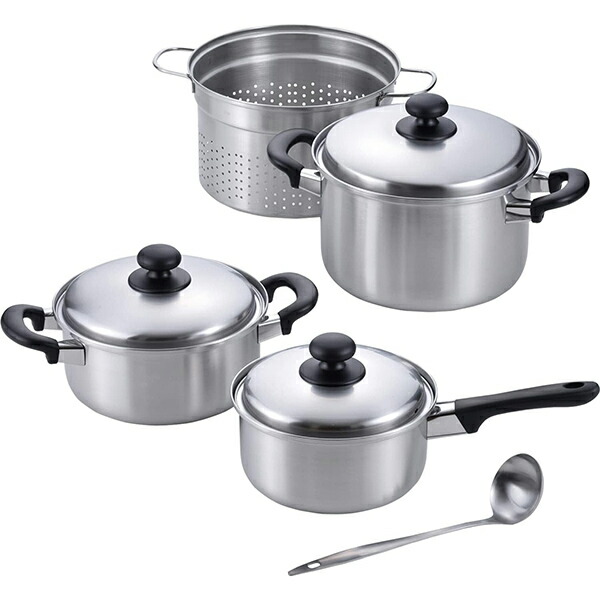 和平フレイズ　燕三　IH対応　片手鍋18cm&両手鍋20cm&パスタポット22cm　EM-022の通販は 13,981円