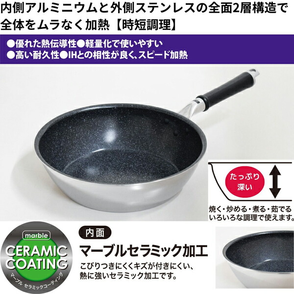 ウルシヤマ金属　セラブル　フライパン　28cm　CRB-F28_3