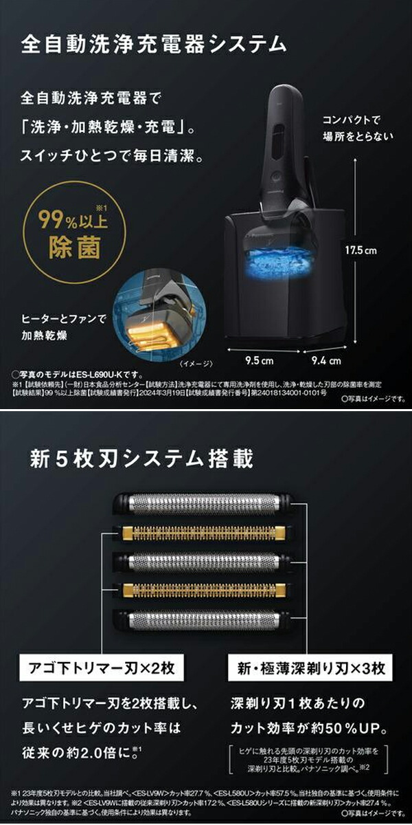 パナソニック ラムダッシュPRO 5枚刃 ES-L570W-S シルバー 電動