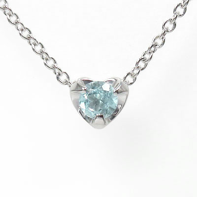 ネックレス アクアマリン ハート ネックレス ｋ10ホワイトゴールド 一粒ペンダント レディース【送料無料】の通販は