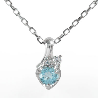 ネックレス 流れ星 トリロジーネックレス 18金 ブルートパーズ 一粒 ハートペンダント レディース【送料無料】の通販は 51,800円