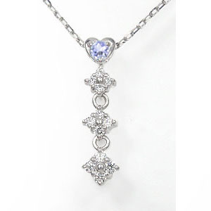 ネックレス タンザナイトネックレス 花束 18金 誕生石 花 ハート フラワーペンダント レディース【送料無料】の通販は 50,280円