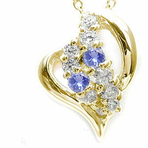 ネックレス 流れ星 タンザナイト ネックレス 18金 イエロー 天の川 ペンダント オープンハート レディース【送料無料】の通販は