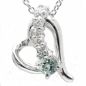 ネックレス ハート 流れ星 ネックレス アクアマリン 10金 ダイヤモンド スター レディース【送料無料】の通販は 51,800円