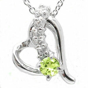 ネックレス ハート 流れ星 ネックレス ペリドット 10金 ダイヤモンド スター レディース【送料無料】の通販は 33,670円