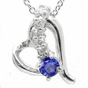 ネックレス サファイア ネックレス k18ホワイトゴールド オープンハート ダイヤモンド 流れ星 スター レディース【送料無料】の通販は