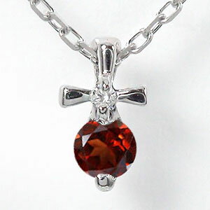 ネックレス クロスネックレス ガーネット 18金 優しい 十字架 ペンダント レディース【送料無料】の通販は 32,370円