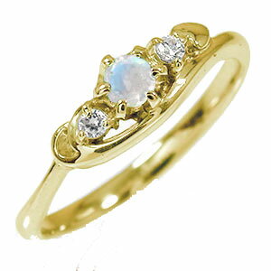 指輪 誕生石 ピンキーリング 10金 ブルームーンストーン ハート 月 ダイヤモンド 指輪 レディース【送料無料】の通販は