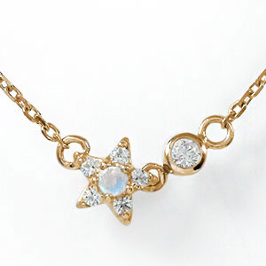 ネックレス 誕生石 ネックレス ブルームーンストーン 流れ星 カラーストーン 10金 プチペンダント レディース【送料無料】の通販は 31,720円