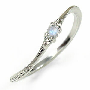指輪 ブルームーンストーン リング プラチナ トリロジー ミル 誕生石 ピンキー 指輪 レディース【送料無料】の通販は 28,656円