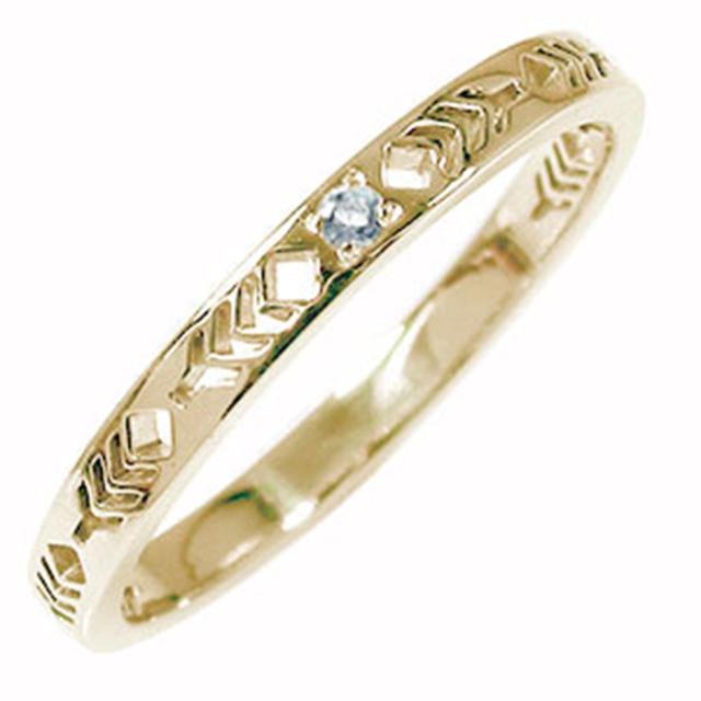 指輪 インディアンジュエリー  10金 アクアマリン 羽 フェザー 飛躍 運気上昇 エタニティ 指輪 誕生石 ピンキーリング レディースの通販は