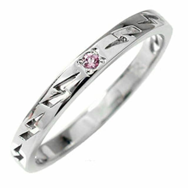 指輪 ピンクトルマリン リング プラチナ インディアンジュエリー  ピンキー 雷 稲妻 サンダー エタニティ 指輪 誕生石 レディースの通販は 32,370円