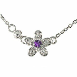 ブレスレット アメジスト ブレスレット プラチナ 誕生石 フラワーモチーフ 花 カラーストーン レディース【送料無料】の通販は