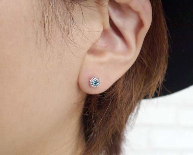 ピアス ピンクサファイア 10金 取り巻き フラワーモチーフ 花 片耳 ...