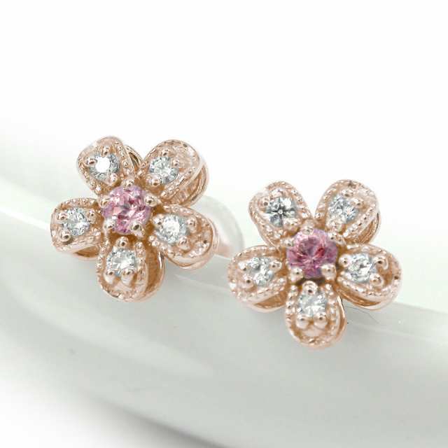 ピアス プラチナ ピアス ダイヤモンド 片耳 花 フラワー 一粒