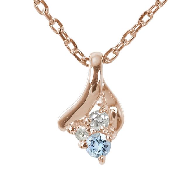 ネックレス トリロジー ネックレス アクアマリン k18ホワイトゴールド ペンダント スリーストーン レディース【送料無料】の通販は 51,800円