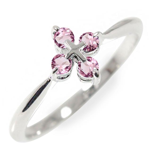 リング プラチナ ピンクトルマリン リング 指輪 ピンキーリング クロス 十字架 レディース【送料無料】の通販は 32,370円