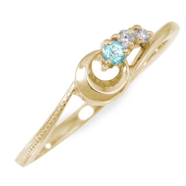 指輪 10金 ブルートパーズ ピンキーリング 指輪 誕生石 月 流星 レディース【送料無料】の通販は 25,350円