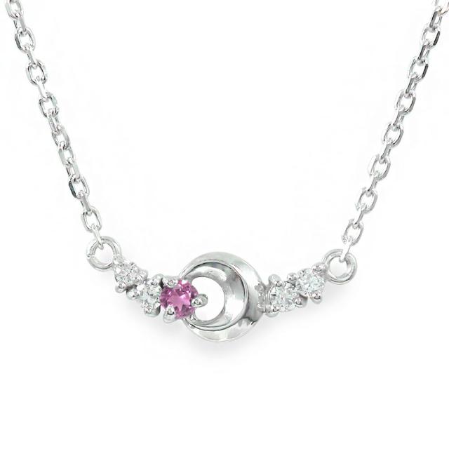 ブレスレット プラチナ ピンクサファイア ブレスレット 誕生石 月 流星 カラーストーン レディース【送料無料】の通販は