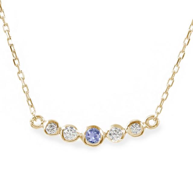 ネックレス 誕生石 10金 ネックレス タンザナイト ダイヤモンド カラーストーン プチペンダント レディース【送料無料】の通販は