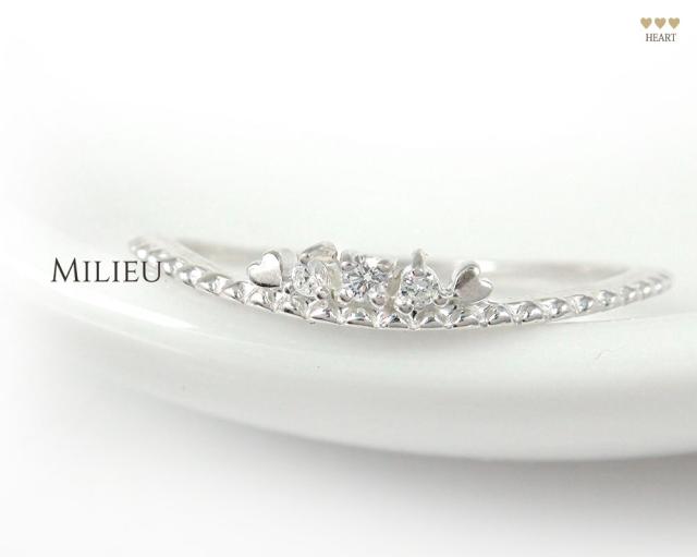 リング プラチナ ダイヤモンド リング 指輪 ミル ハート レディース【送料無料】の通販は