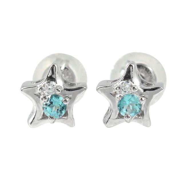 ピアス プラチナ ブルートパーズ 一番星 ピアス 誕生石 スタッド シリコンキャッチ付き レディース【送料無料】の通販は 28,350円