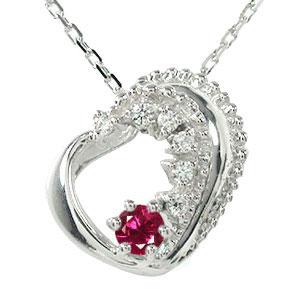 ペンダント トップ ルビー ネックレス プラチナ ダイヤモンド ハート 誕生石 美しい モチーフ ペンダント チャーム レディースの通販は 38,220円