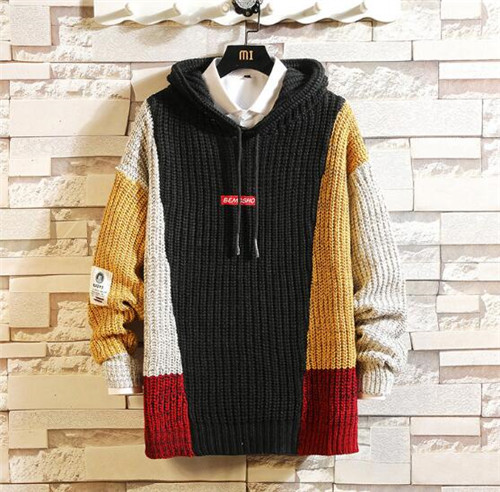セーター メンズ ニット プルオーバー 切り替え ニットパーカー フード付き トップス カジュアル 秋 冬 ゆったり 長袖 紳士の通販はau Wowma Jmmj