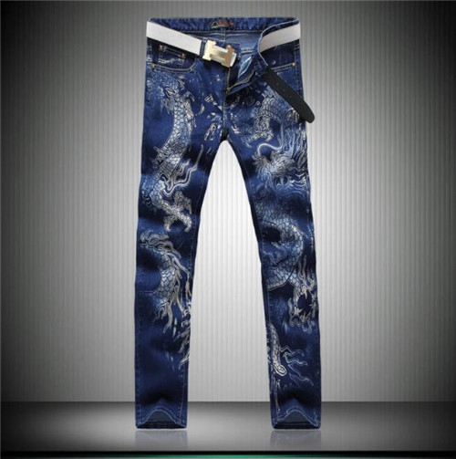 ジーンズ メンズ ストレッチ 柄物 龍プリント ドラゴン ストリート アメカジ デニム オシャレの通販はau Pay マーケット Jmmj
